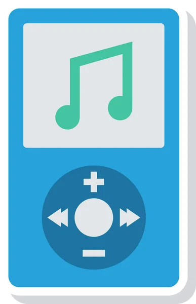 Icono Mp3 Dispositivo Audio Estilo Plano — Vector de stock