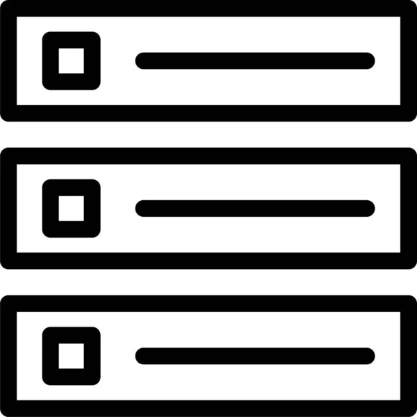 Icône Datacenter Mainframe Base Données Dans Style Contour — Image vectorielle