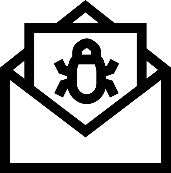 Иконка Почтового Ящика Ошибками Стиле Наброска — стоковый вектор