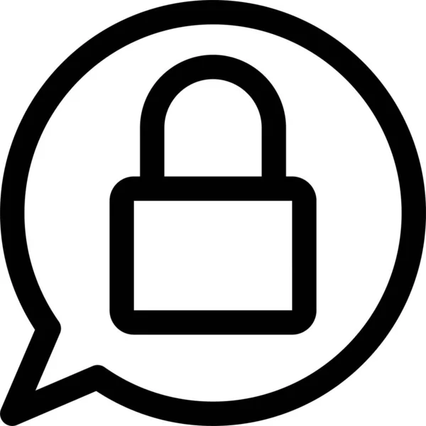 Alert Lock Private Icon Outline Style — стоковый вектор