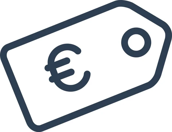 Discount Euro Label Icon Outline Style — Vetor de Stock