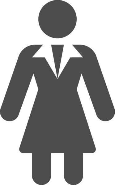 Business Businesswoman Woman Icon Solid Style — Stockvektor