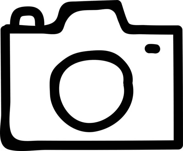 Camera Device Dslr Icon Handdrawn Style — Vetor de Stock