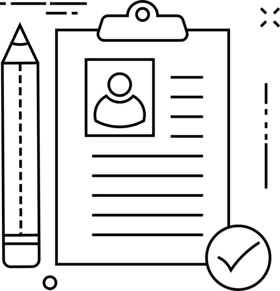 Clipboard Document Icon Outline Style — Stock Vector