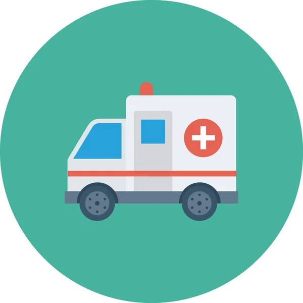 Ambulans Nödsituation Första Hjälpen Ikon Platt Stil — Stock vektor