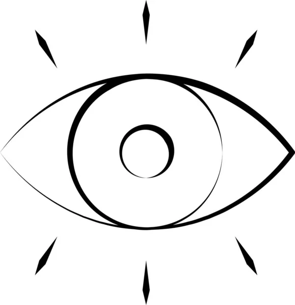 Eye See Show Icon Handdrawn Style — Vettoriale Stock