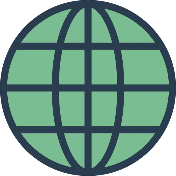 Browser Global Internet Icon Filled Outline Style — Vettoriale Stock