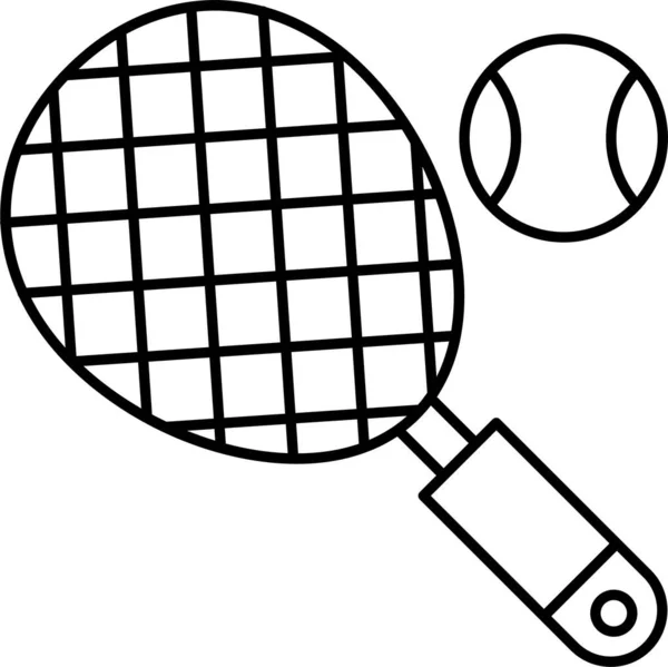 Boll Spel Racket Ikon Kontur Stil — Stock vektor