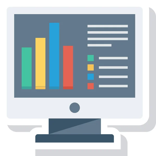 Gráfico Análisis Gráfico Icono Estilo Plano — Archivo Imágenes Vectoriales