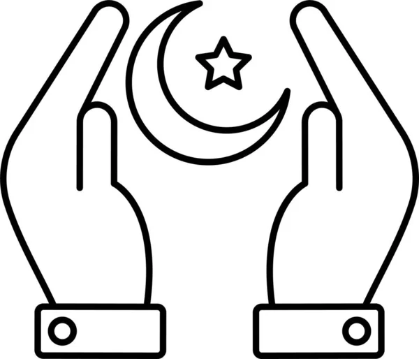 Ikona Ochrony Dłoni Kategorii Ramadan Eid — Wektor stockowy