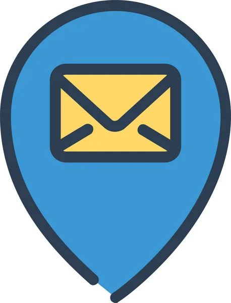 Mail Location Pin Symbol Ausgefüllten Outline Stil — Stockvektor