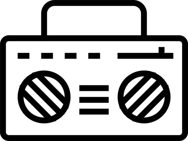Audio Apparaat Muziek Icoon Grote Lijnen Stijl — Stockvector