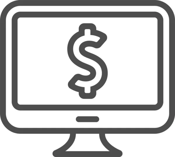 Dolar Webová Ikona Jednoduchá Ilustrace — Stockový vektor