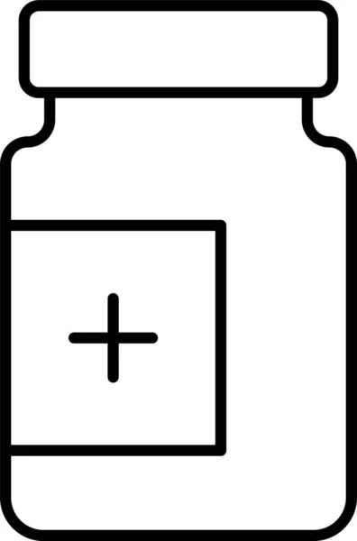 Bottle Healthcare Jar Icon Outline Style — Stockvektor