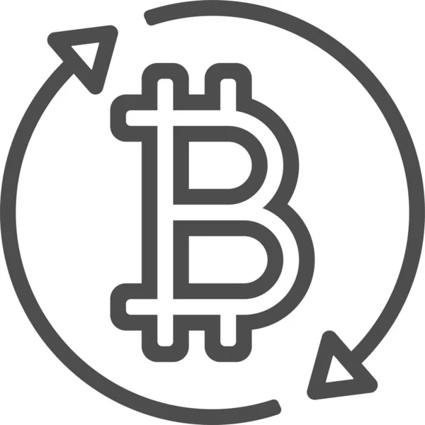Bitcoin Web Ikon Egyszerű Illusztráció — Stock Vector