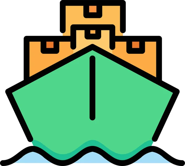 Boat Delivery Sea Icon Vehicles Modes Transportation Category — Vetor de Stock