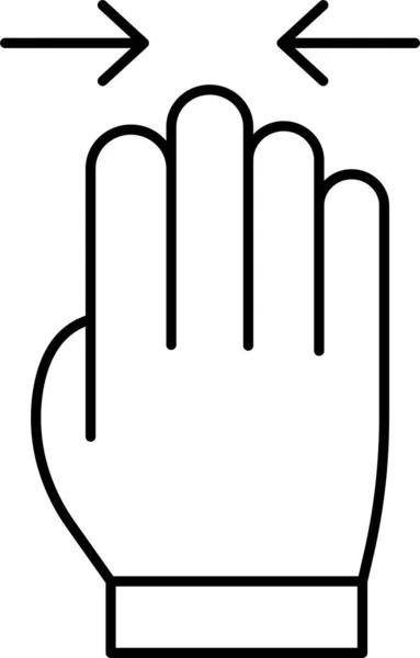 Icono Mano Cuatro Gestos Categoría Touch Hand Gesture — Archivo Imágenes Vectoriales