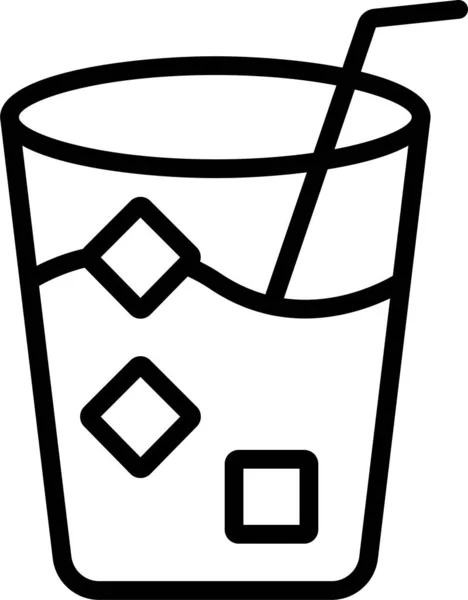 Coffee Drink Ice Icon Outline Style — 图库矢量图片