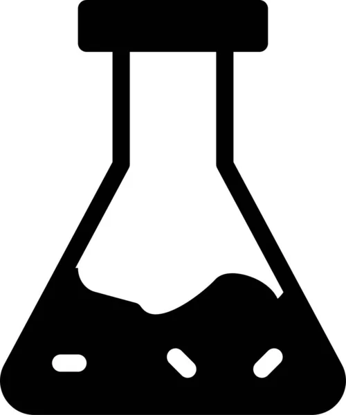 实验用的烧瓶实验室图标是实心的 — 图库矢量图片