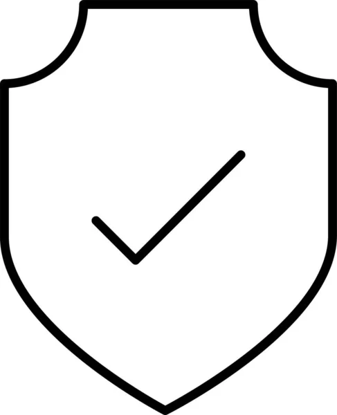 Check Checksafe Icono Seguridad Estilo Esquema — Vector de stock