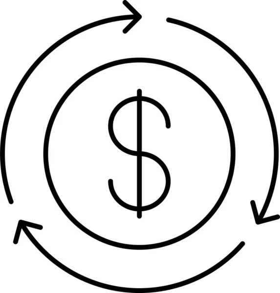 企业管理类别中的美元汇兑货币图标 — 图库矢量图片