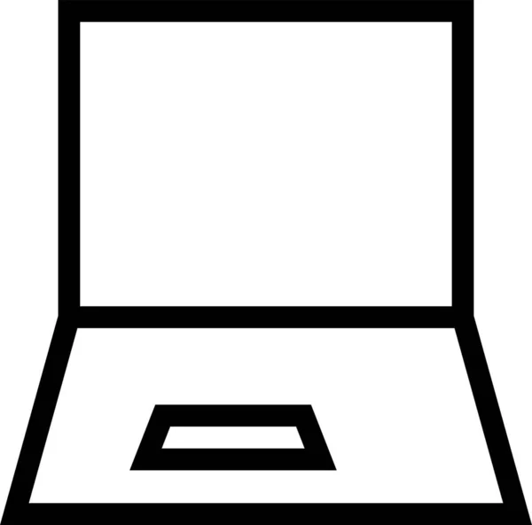 Computer Desktop Laptop Symbol Umrissstil — Stockvektor