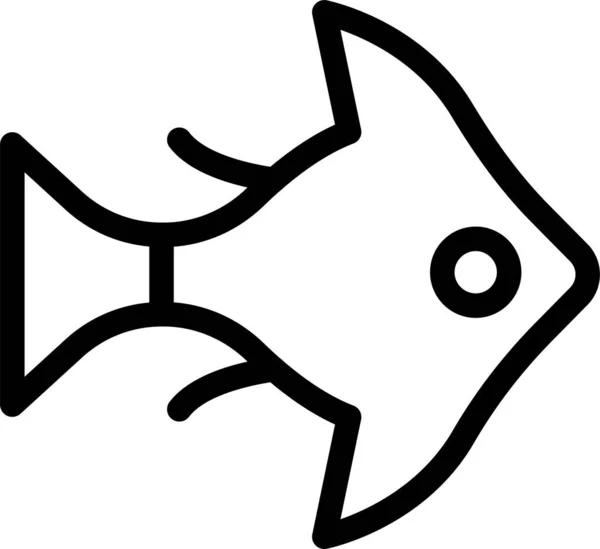 Fish Jellyfish Shark Icon Outline Style — 图库矢量图片