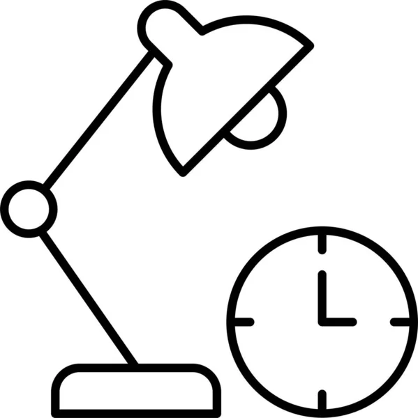 Clock Lamp Office Icon Outline Style — 图库矢量图片