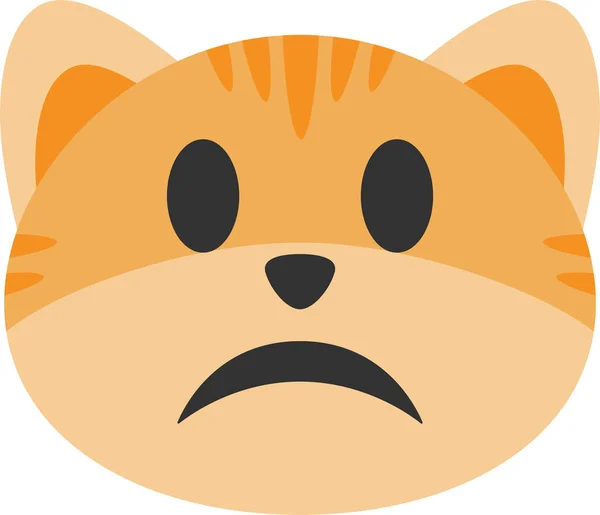 Katt Förvirrad Emoji Ikon — Stock vektor