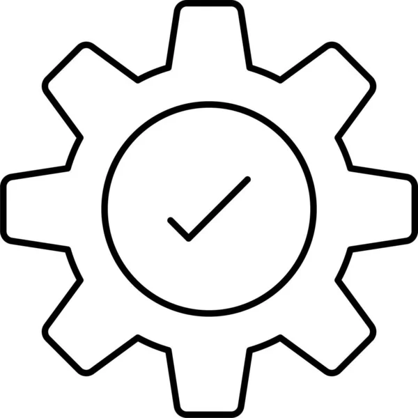 Check Complete Setting Icon — Vettoriale Stock