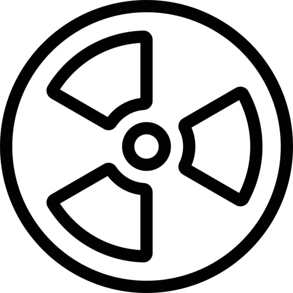 Danger Fan Nuclear Icon Outline Style — стоковый вектор