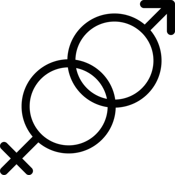 Sexe Féminin Icône Masculine Dans Style Solide — Image vectorielle