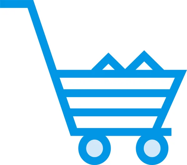 Carrello Shopping Cart Icon Full Outline Style — Vettoriale Stock