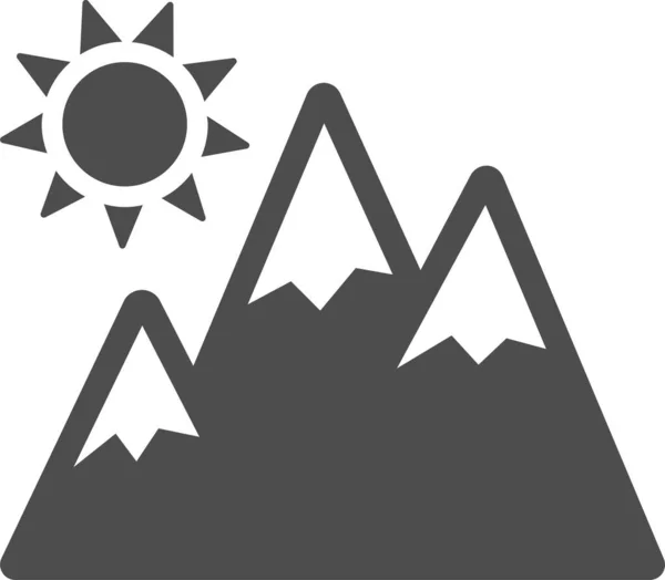 Βουνά Web Εικονίδιο Απλή Απεικόνιση — Διανυσματικό Αρχείο