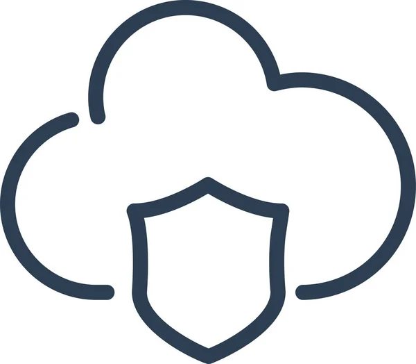 Cloud Data Storage Protect Icon — Stock vektor