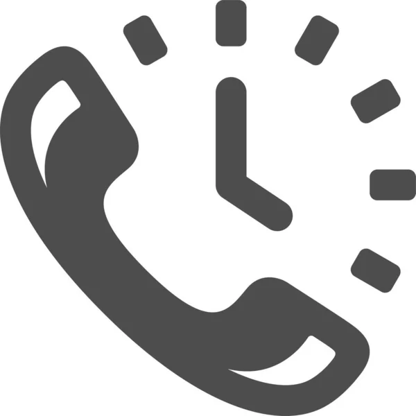 Clock Customer Support Handle Icon Solid Style — 图库矢量图片