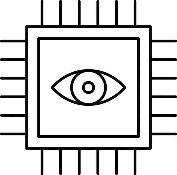 Иконка Процессора Cpu Стиле Наброска — стоковый вектор