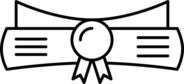 Achievement Degree Diploma Icon Outline Style — 图库矢量图片