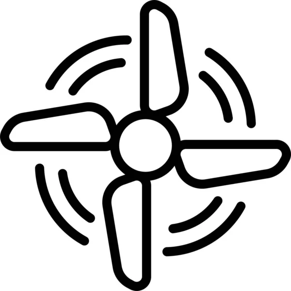 Ecology Fan Power Icon Outline Style — Stock Vector