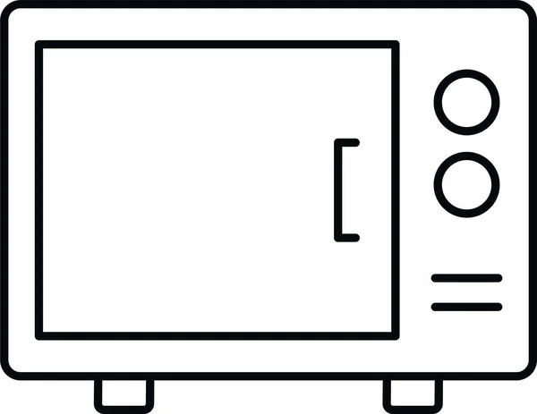 Eletrodomésticos Ícone Microondas Eletrônico Estilo Esboço — Vetor de Stock