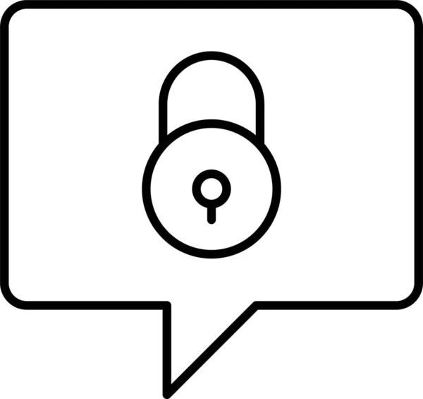 Bubble Lock Messages Icon Outline Style — стоковый вектор