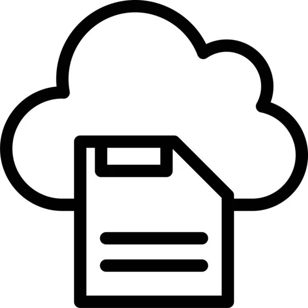 Icona Floppy Del Database Cloud Stile Contorno — Vettoriale Stock