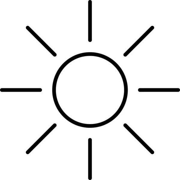 Bright Light Sun Icon Outline Style — Stock Vector