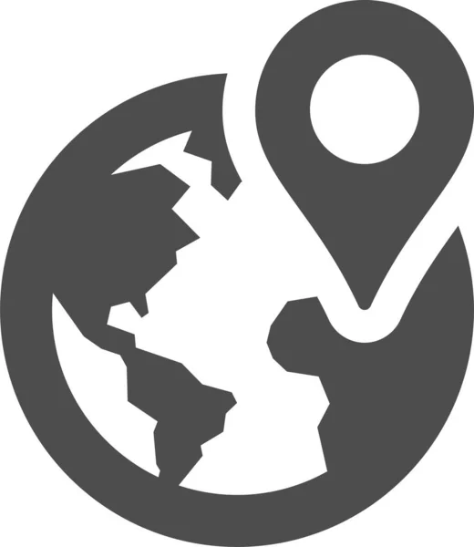 Adres Aarde Globe Pictogram Solide Stijl — Stockvector