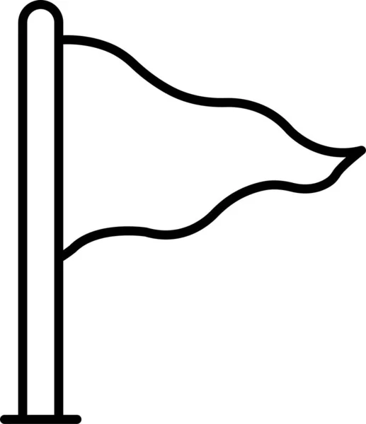 Drapeau Icône Carte Dans Style Contour — Image vectorielle