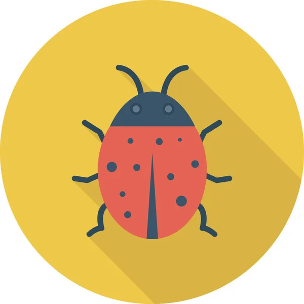 Animal Bug Insect Icon Long Shadow Style — стоковый вектор