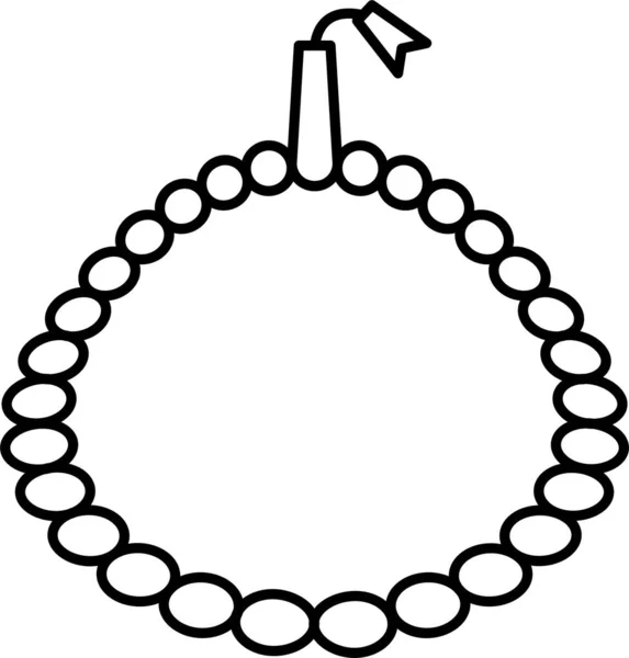 Perles Musulmanes Icône Religieuse Dans Style Contour — Image vectorielle