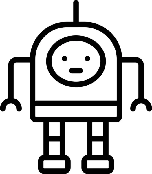 Robotik Ikone Der Künstlichen Intelligenz Umriss Stil — Stockvektor
