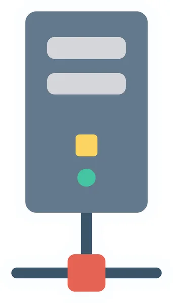 Computer Mainframe Pictogram Platte Stijl — Stockvector