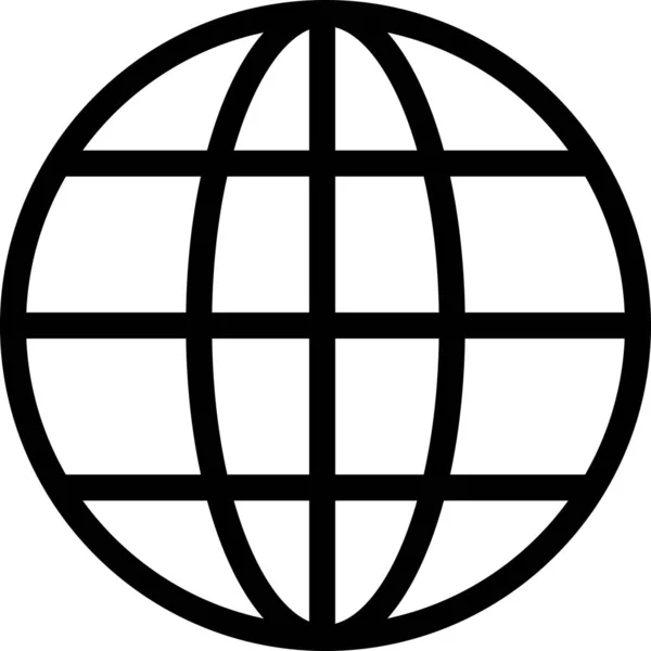 Icona Internet Browser Terra Stile Contorno — Vettoriale Stock